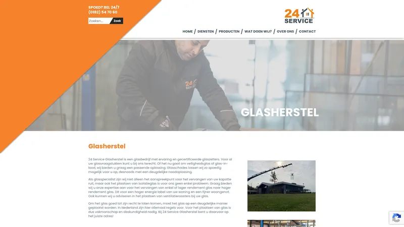 Website van 24 Service Glasherstel BV
