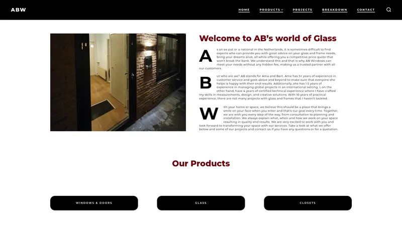 Website van AB Windows