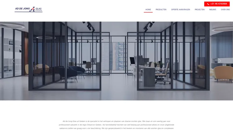 Website van Ad de Jong Glas