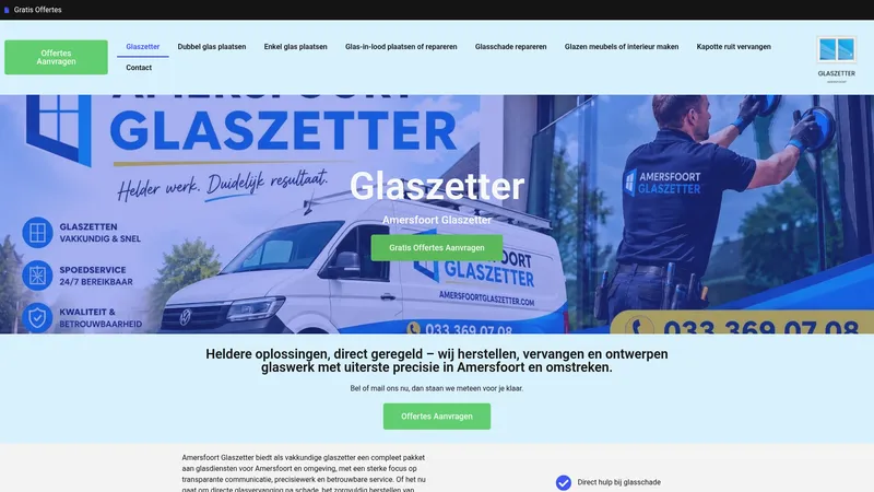 Website van Amersfoort Glaszetter