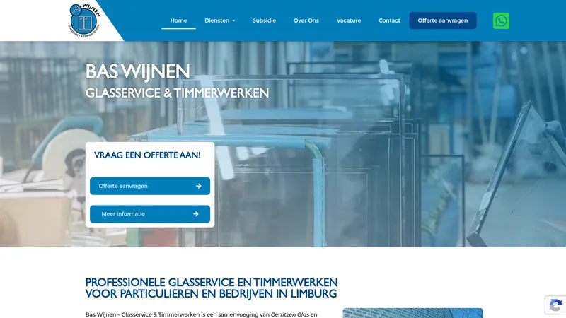 Website van Bas Wijnen Glasservice & Timmerwerken | Glaszetter Horst aan de Maas | Glaszetter Venlo