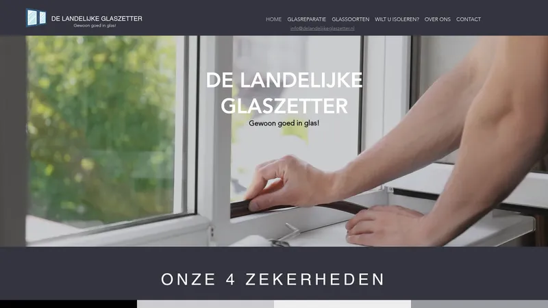 Website van De Landelijke Glaszetter
