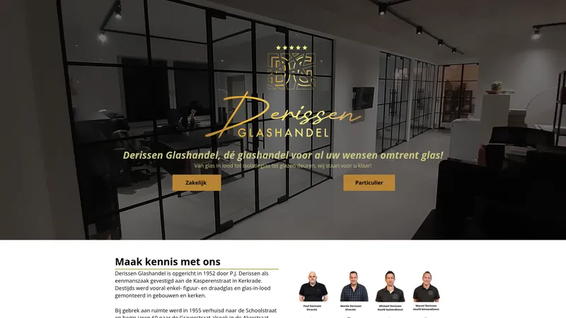 Website van Derissen Glasgroep B.V. ( Glashandel Derissen )