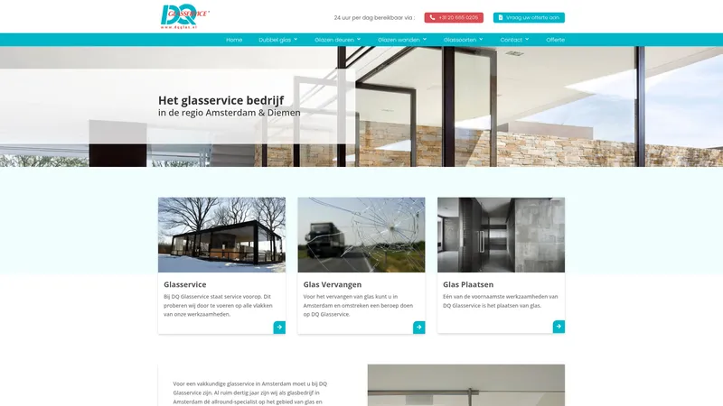 Website van DQ Glasservice