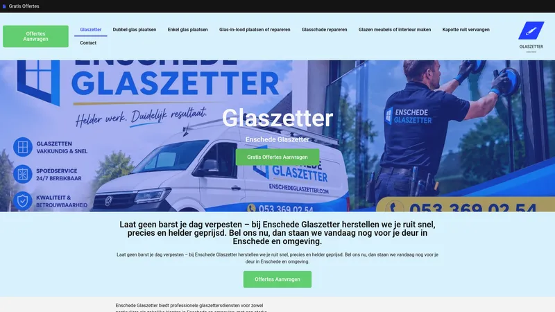 Website van Enschede Glaszetter