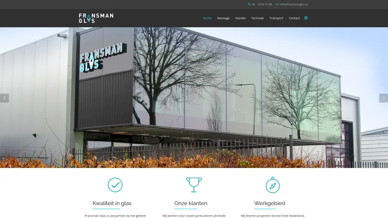 Website van Fransman Glas