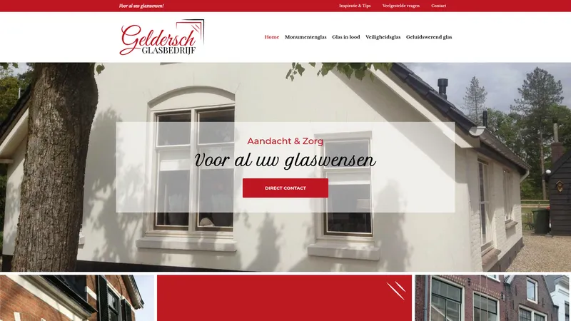 Website van Geldersch Glasbedrijf