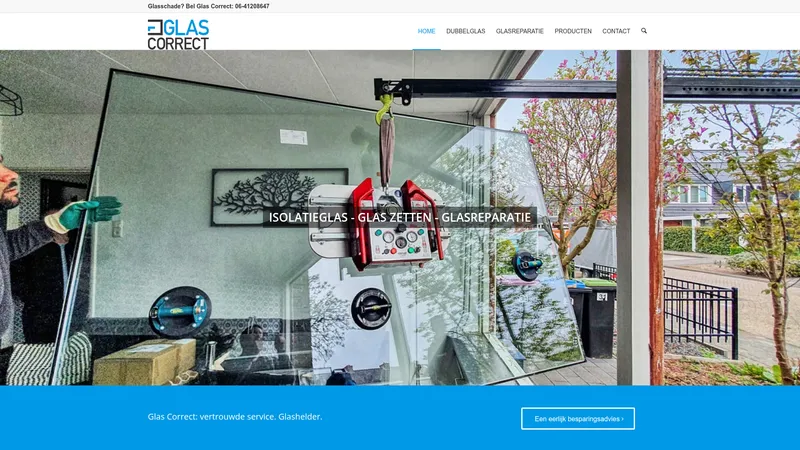 Website van Glas Correct