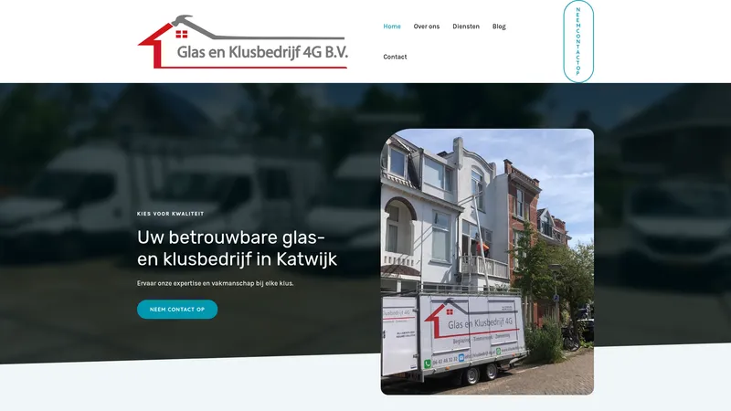 Website van Glas- en Klusbedrijf 4G