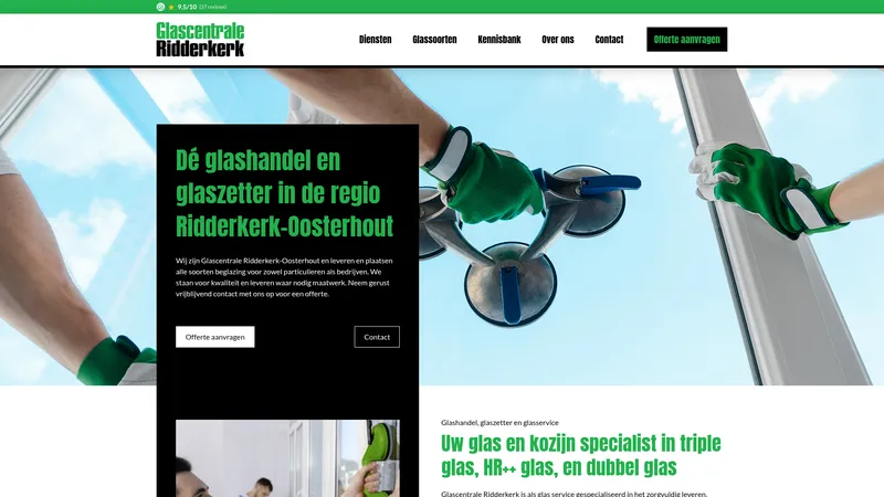 Website van Glascentrale Ridderkerk B.V. Ridderkerk-Oosterhout
