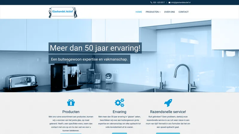 Website van Glashandel Actief