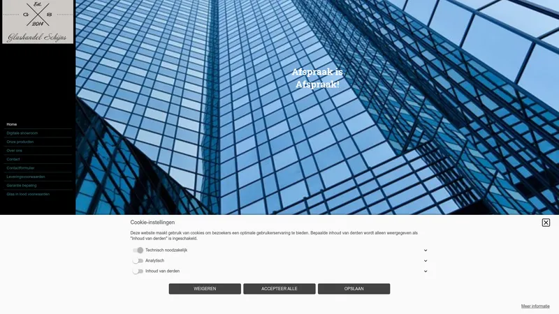 Website van Glashandel Schijns