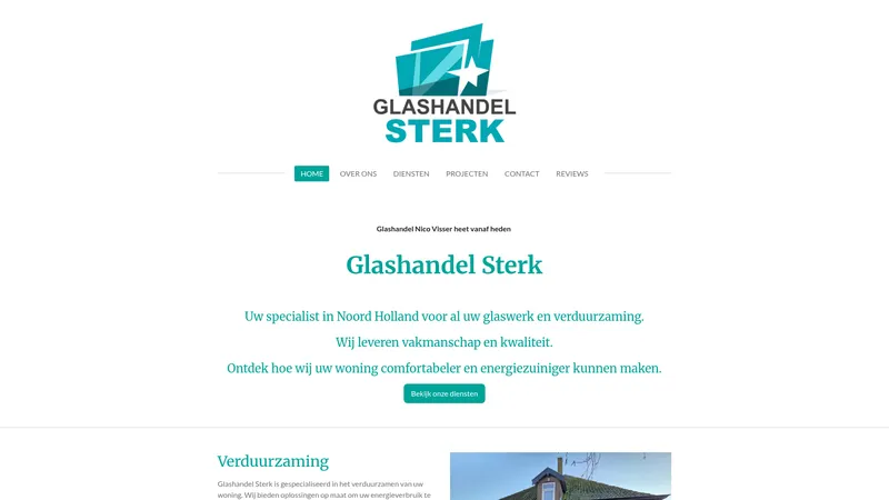 Website van Glashandel Sterk