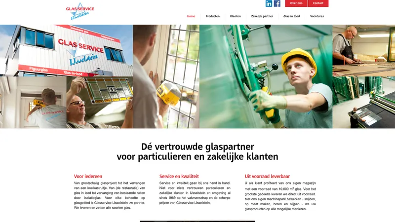 Website van Glasservice IJsselstein