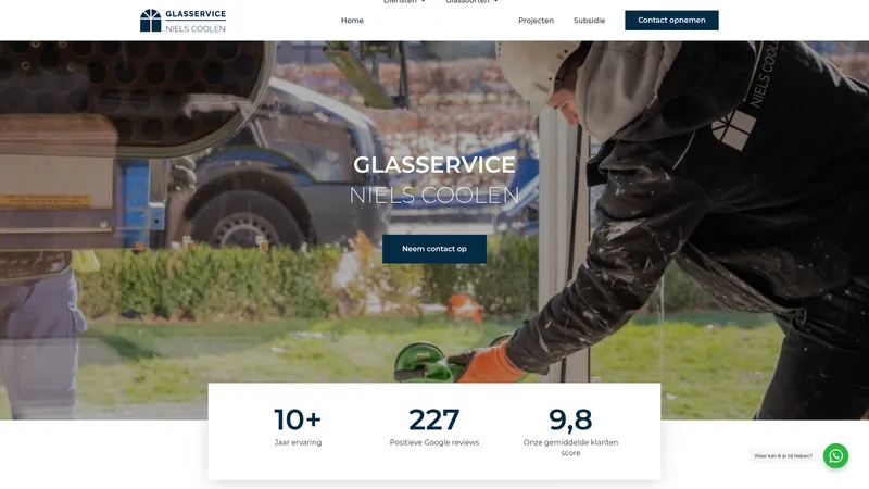 Website van Glasservice Niels Coolen