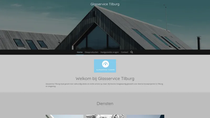 Website van Glasservice Tilburg