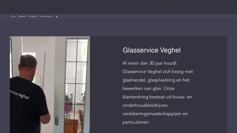 Website van Glasservice Veghel