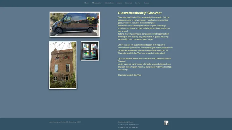 Website van Glaszettersbedrijf GlasVast