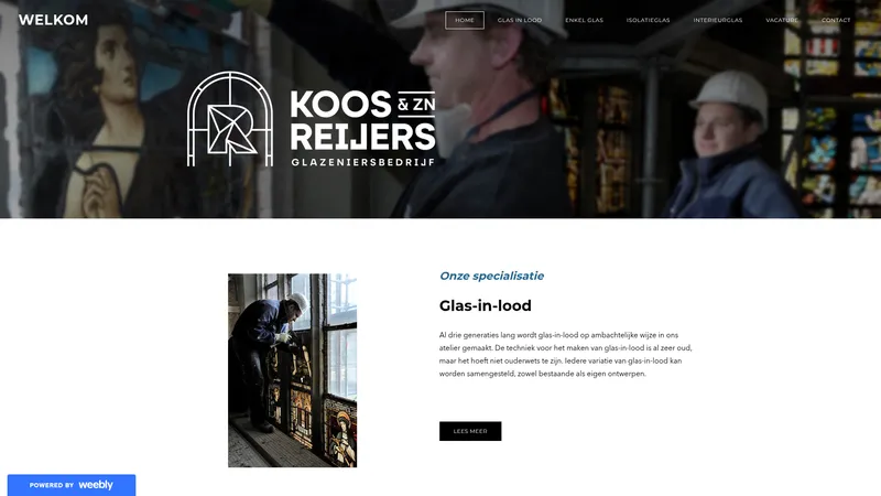 Website van Glazeniersbedrijf Koos Reijers&Zn