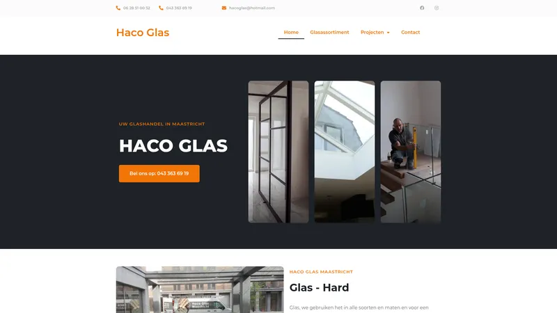 Website van Haco Glas