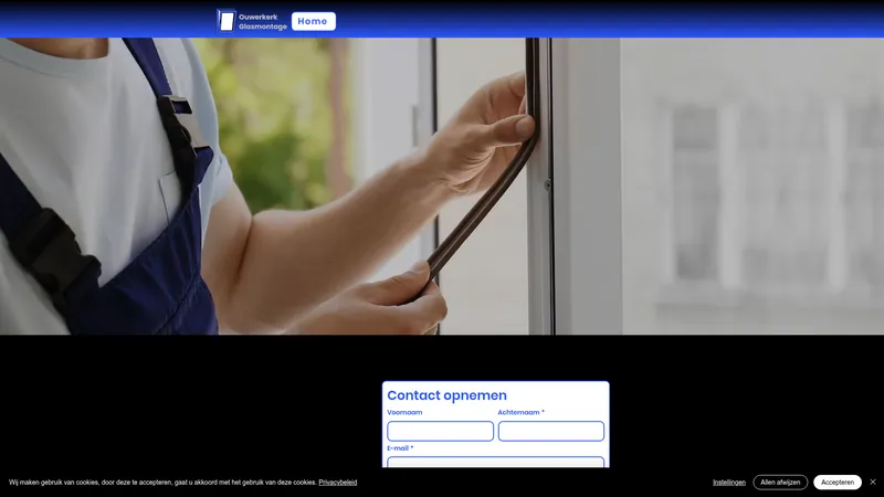 Website van Ouwerkerk Glasmontage