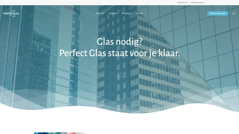 Website van Perfect Glas