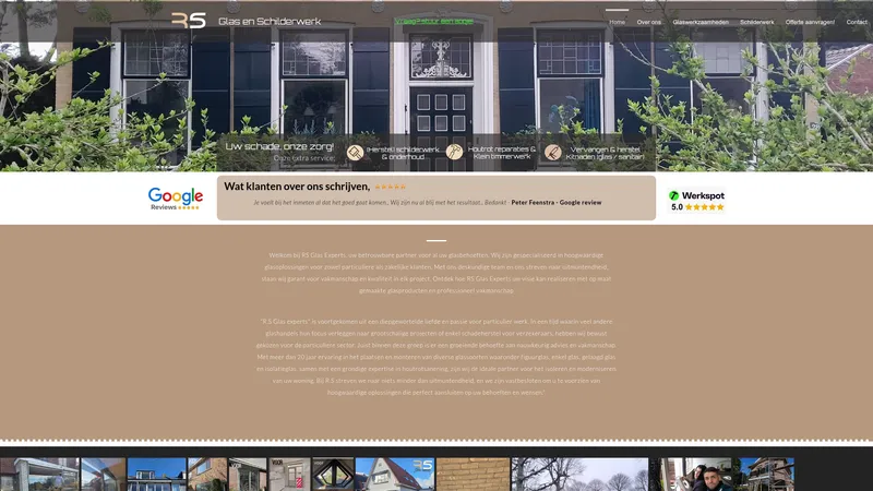 Website van R.S glasservice