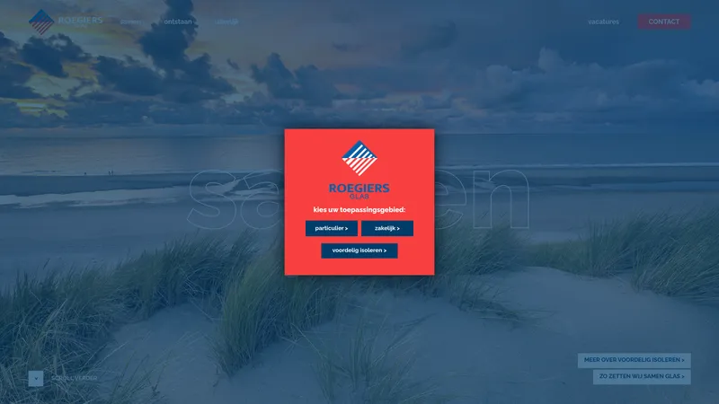 Website van Roegiers Glas