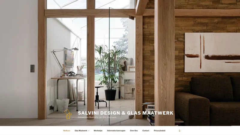 Website van Salvini Glas Maatwerk