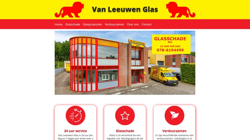 Website van Van Leeuwen Glas Dordrecht B.V.
