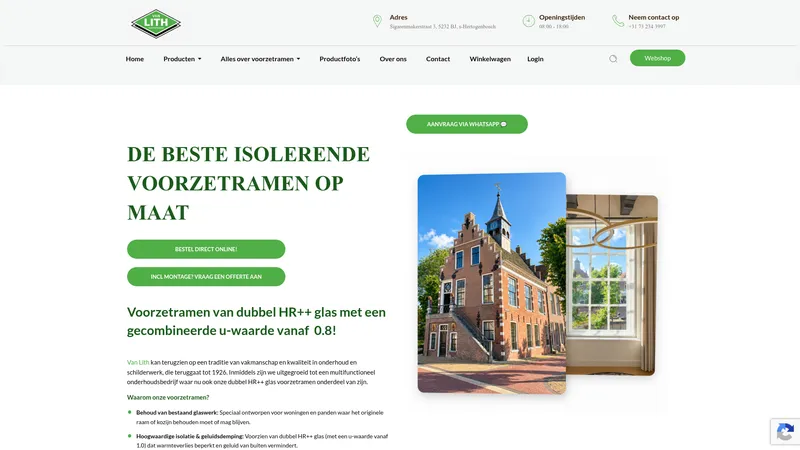 Website van Van Lith Voorzetramen