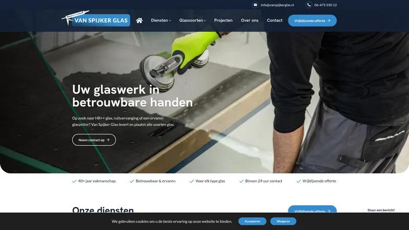 Website van Van Spijker Glas en Schilderwerken