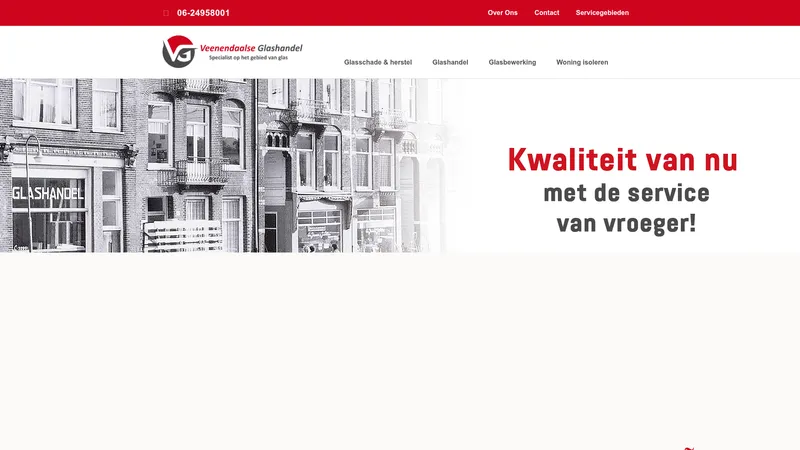 Website van Veenendaalse Glashandel